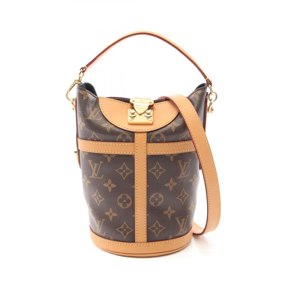 Louis Vuitton Duffle Bag Handbag Canvas Leather Monogram Brown